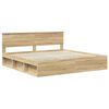 vidaXL Bed Frame with Headboard Sonoma 200 x 200 cm Solid Pine Wood