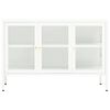 vidaXL Sideboard White 105x35x70 cm Steel and Glass