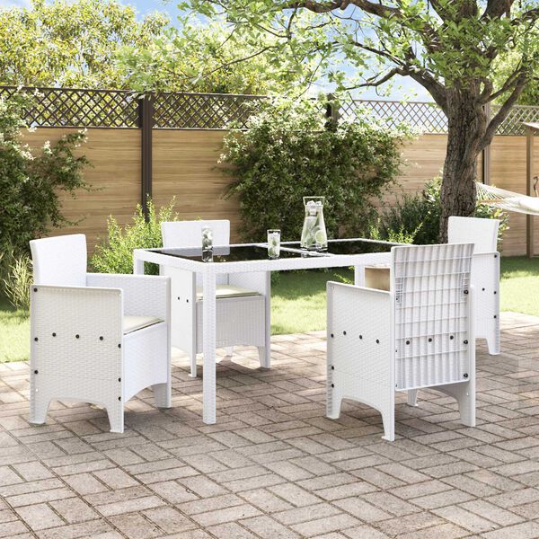 vidaXL Garden Chair 4 pcs White 53 x 49 x 85 cm PP