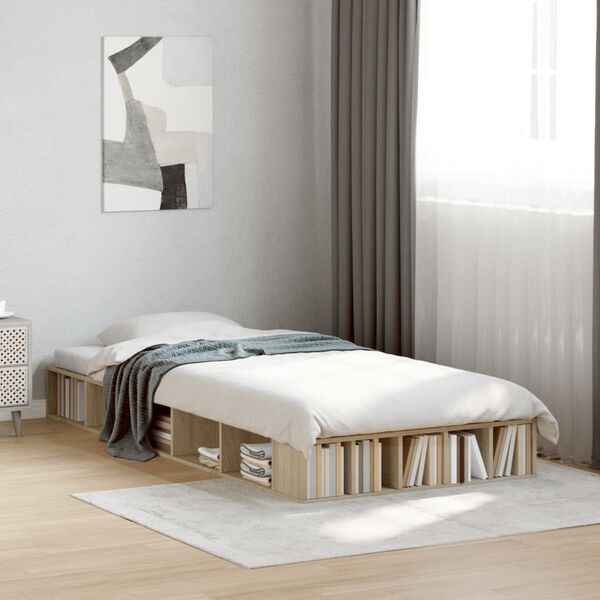vidaXL Bed Frame without Mattress Sonoma Oak 90x190 cm Single