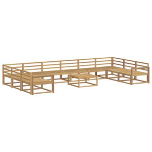 vidaXL Outdoor Sofa Set 11 pcs White Solid Acacia Wood