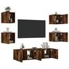 vidaXL 6 Piece TV Wall Units with LED Smoked Oak Engineered Wood