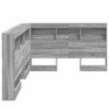 vidaXL Storage Headboard with Shelf Grey Sonoma 120 cm Engineered Wood