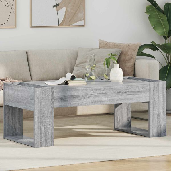 vidaXL Coffee Table Grey Sonoma 110 x 50 x 41 cm Engineered Wood