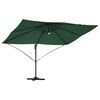 vidaXL Cantilever Roma Parasol Green and Black 352 x 251 x 265 cm