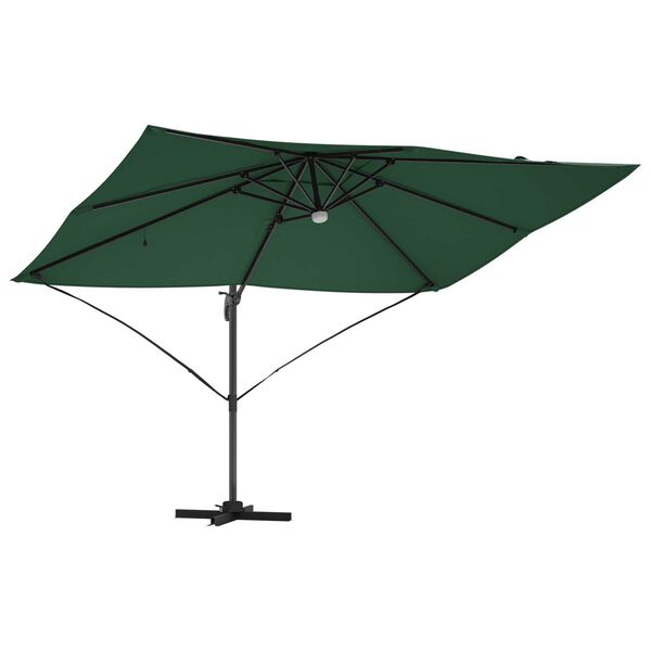 vidaXL Cantilever Roma Parasol Green and Black 352 x 251 x 265 cm