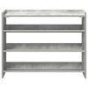 vidaXL Shoe Rack Concrete Oak 80x25x62 cm Engineered Wood
