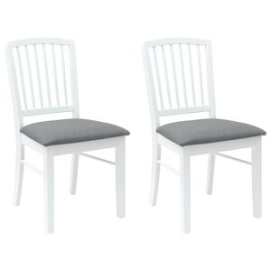 vidaXL Dining Chairs 2 pcs White 50 x 52.5 x 91 cm Solid Rubber Wood