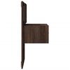 vidaXL Wall-mounted Bedside Cabinet with LED Lights Brown Oak