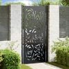 vidaXL Garden Gate Black 100x200 cm Steel Flame Design