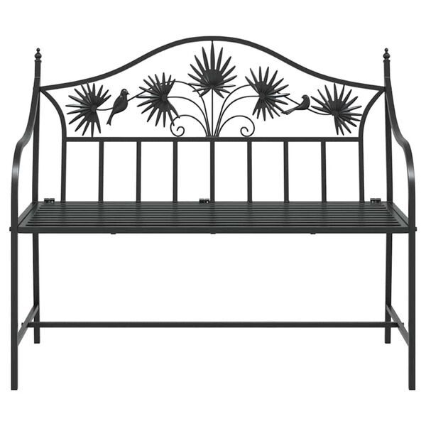 vidaXL Garden Bench Black 104 x 54 x 93cm Steel
