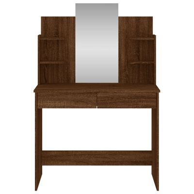 vidaXL Dressing Table with Mirror Brown Oak 96x39x142 cm
