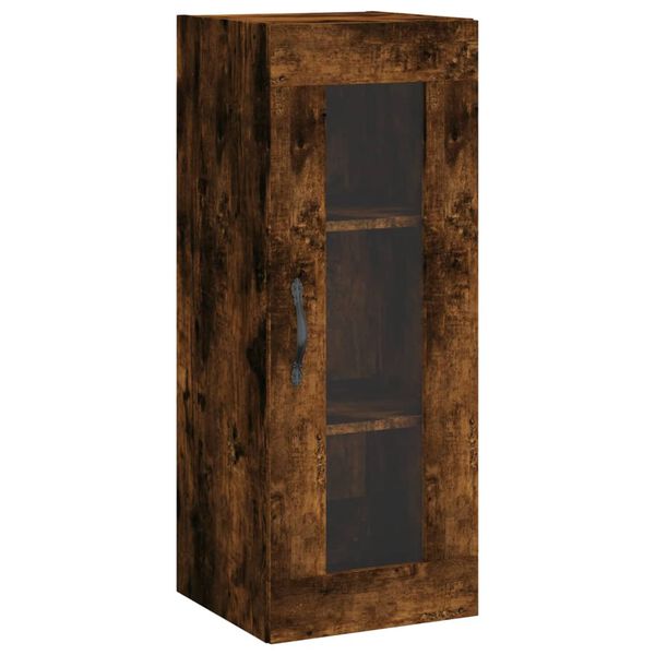 vidaXL Wall Mounted Cabinet Smoked Oak 34.5x34x90 cm