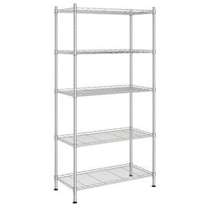 vidaXL 5-Tier Storage Shelf 90x35x180 cm Chrome 250 kg