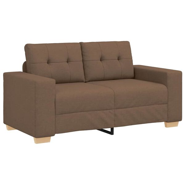 vidaXL Sofa 3 pcs Brown Fabric