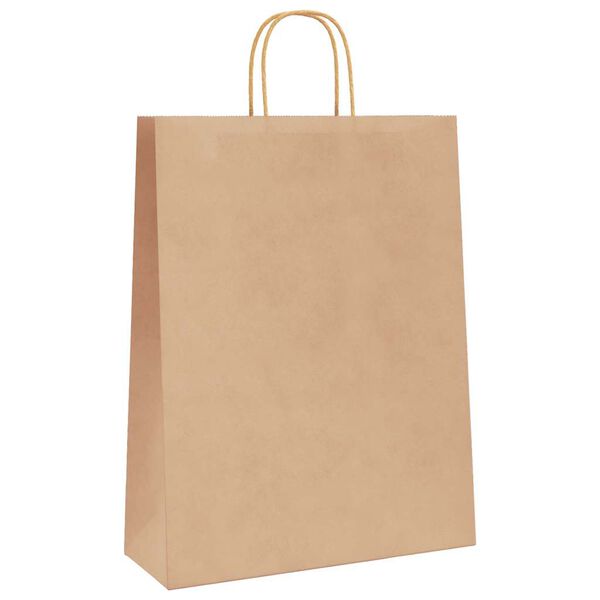 vidaXL Paper Bags 250 pcs with Handles Brown 32x12x42 cm