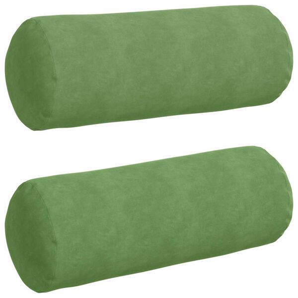 vidaXL Bolster Pillows 2 pcs Light Green &Oslash; 25 x 70 cm Corduroy Fabric