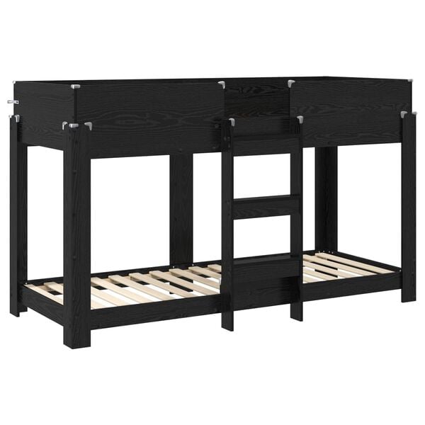 vidaXL Bunk Bed for Kids Black Oak 80 x 190 cm Engineered Wood