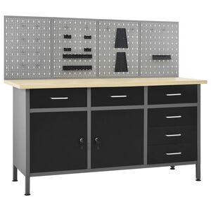 vidaXL Workbench with Four Wall Panels
