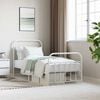 vidaXL Metal Bed Frame without Mattress with Footboard White 90x200cm