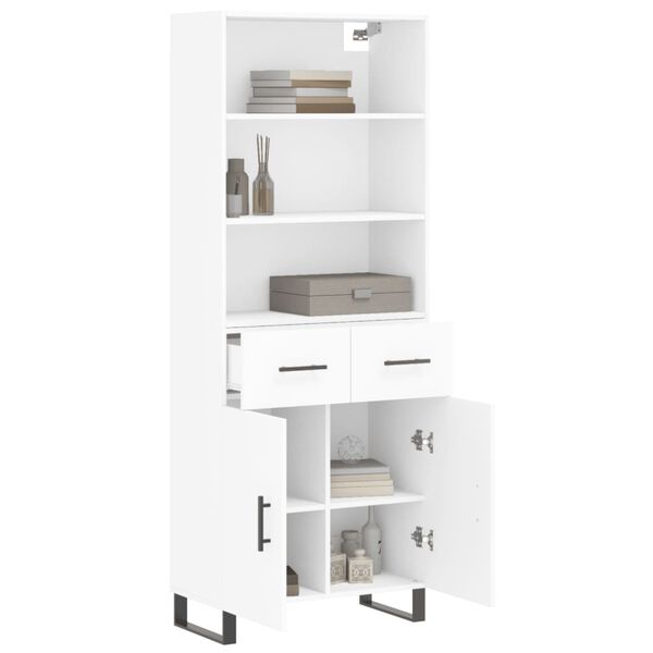 vidaXL Highboard White 69.5x34x180 cm Engineered Wood