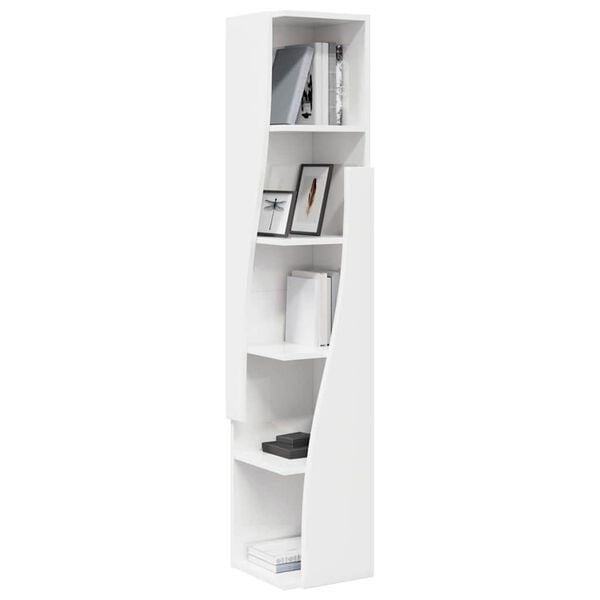 vidaXL Corner Cabinet High Gloss White 27.5x27x140cm Engineered Wood