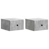 vidaXL Wall-Mounted Bedside Cabinet with Drawer 2 pcs Concrete Grey