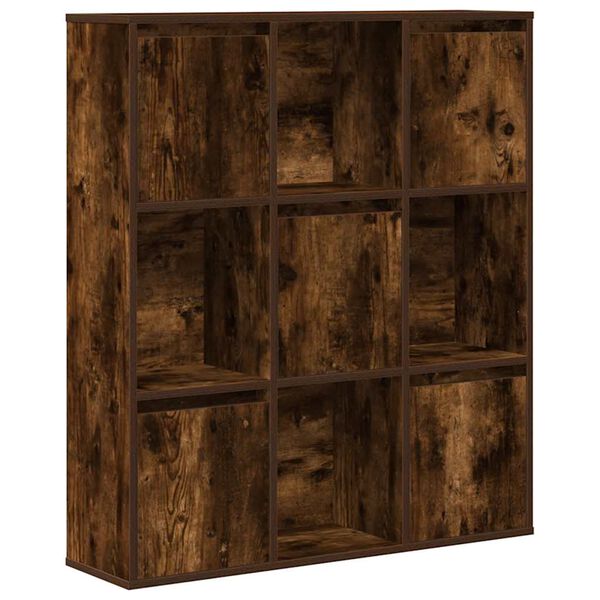 vidaXL Bookcase Smoked Oak 89x24x101.5 cm Engineered Wood