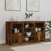 vidaXL Sideboard with LED Lights Smoked Oak 123x37x67 cm