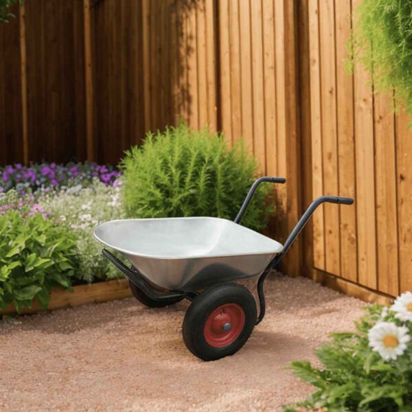 Gardening Tool Wheelbarrow Two Wheels 66 L