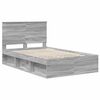 vidaXL Bed Frame Grey Sonoma 120 x 190 cm Solid Pine Wood