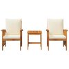 vidaXL Garden Sofa Set with Cushion 3 pcs Brown Solid acacia wood