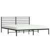 vidaXL Metal Bed Frame without Mattress with Headboard Black 183x213cm