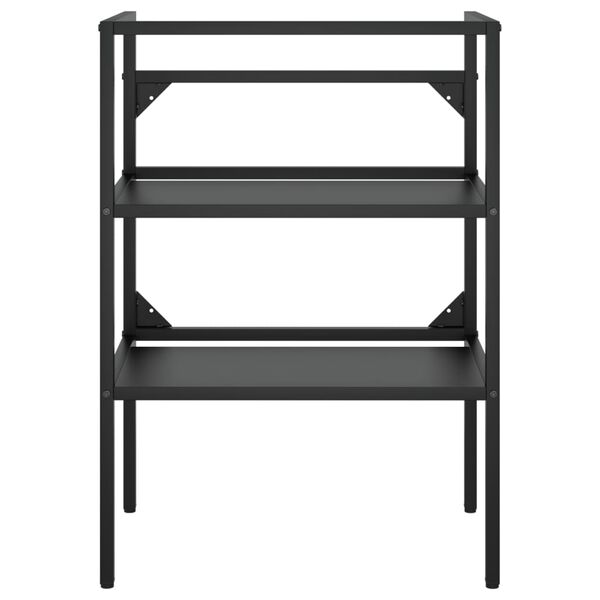 vidaXL Bathroom Washbasin Frame with Built-in Basin Black Iron