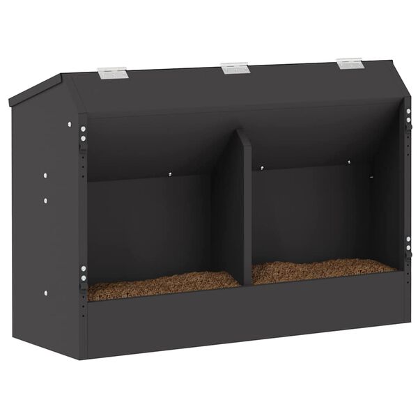 vidaXL Rabbit Feeder Black 64.5 x 25.5 x 45.5 cm Cold-Rolled Steel