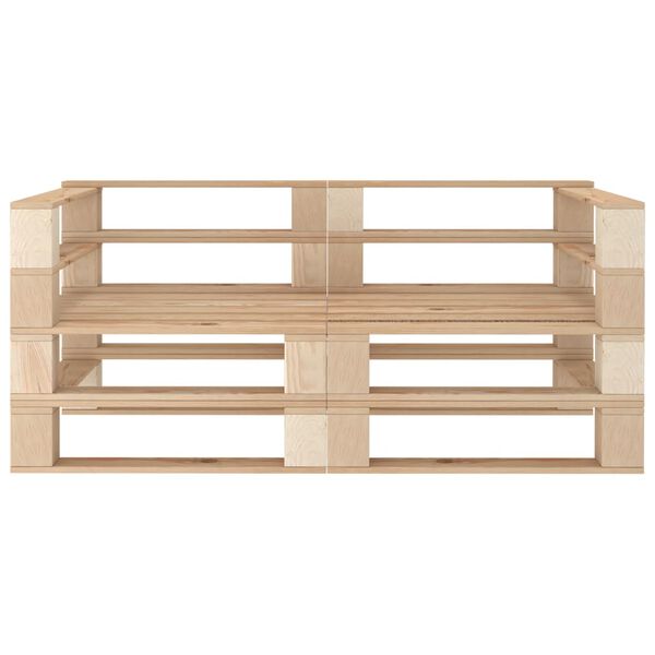 vidaXL Garden Pallet Sofa 2-Seater Wood