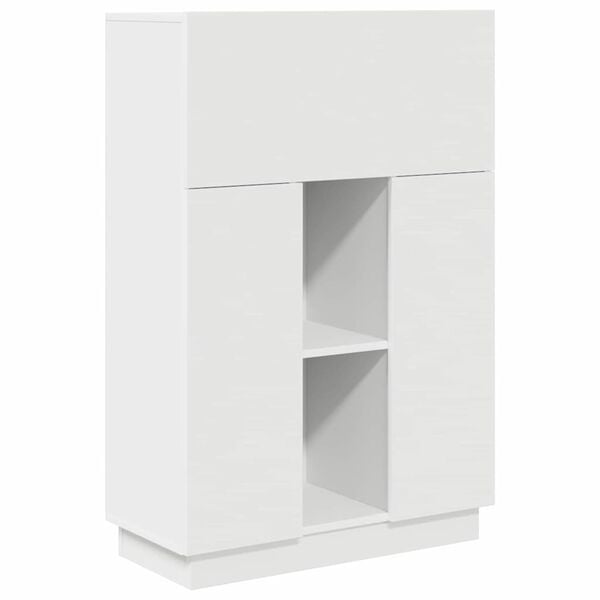vidaXL Desk with Shelf White 71.5 x 31.5 x 106.5 cm Engineered Wood
