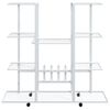 vidaXL Flower Stand with Wheels 94.5x24.5x91.5 cm White Iron