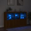 vidaXL Sideboard with LED Lights Brown Oak 162x37x100 cm