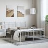vidaXL Metal Bed Frame without Mattress with Footboard White 150x200cm