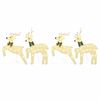 vidaXL LED Reindeers 4 pcs Gold Fabric