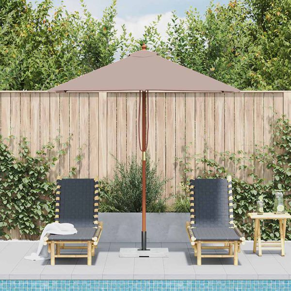 vidaXL Garden Parasol with Wooden Pole 150x200 cm Taupe