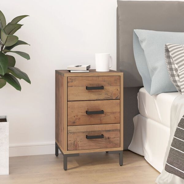 vidaXL Bedside Cabinet Brown 36x30x54 cm Solid Pinewood