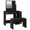 vidaXL Dressing Table Set with LED Black Engineered Wood