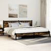 vidaXL Metal Bed Frame without Mattress Smoked Oak 200x200 cm