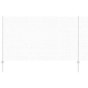 vidaXL Fence with Post Silver