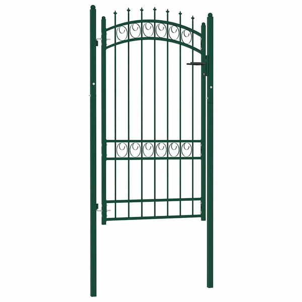 vidaXL Fence Gate with Spikes Steel 103x134.5 cm Green