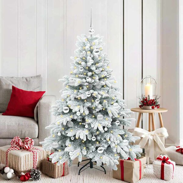 vidaXL Artificial Christmas Tree with 150 LEDs White 150 cm PE and PVC