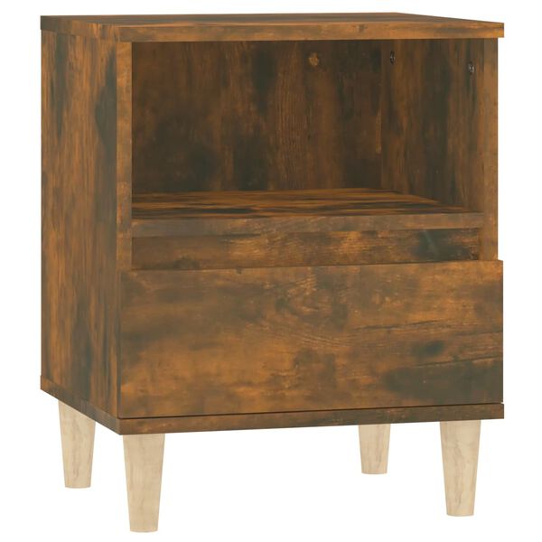 vidaXL Bedside Cabinet Smoked Oak 40x35x50 cm