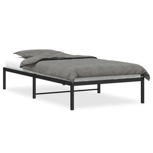 vidaXL Metal Bed Frame without Mattress Black 107x203cm